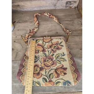 Vintage Delill Handbag vintage floral needlepoint tapestry handbag 50s 60s